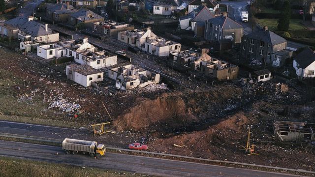 Destrozos causados por el atentado de Lockerbie.