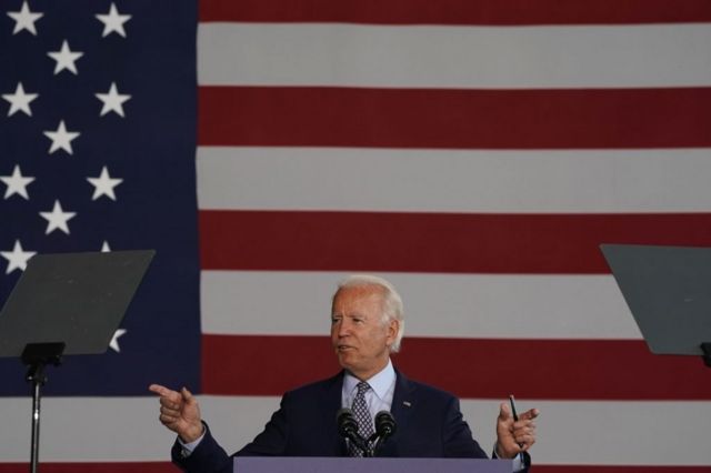 Biden gives speech