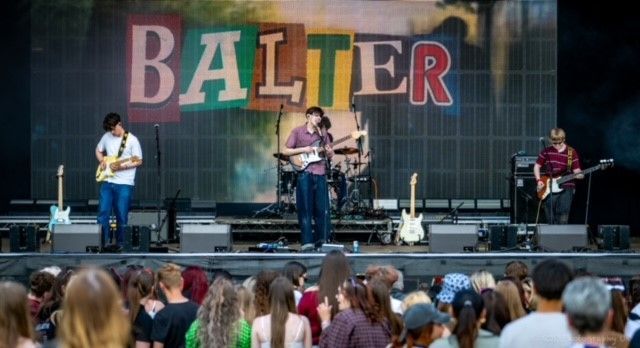 Band Balter on stage with guitars and drums