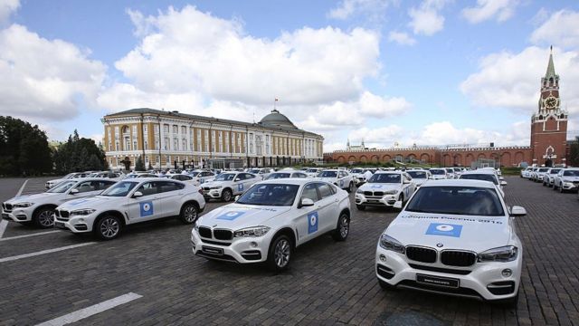 A fleet of brand new cars awarded to Russian athletes who medalled at the 2016 Rio Games