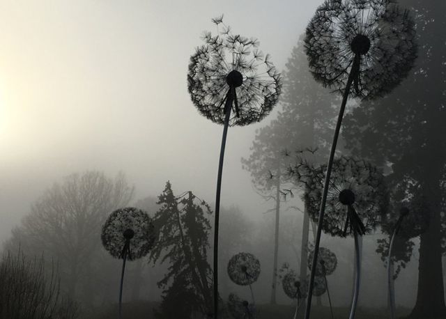 Dandelion metal sculptures