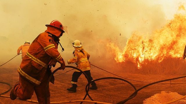 Australian firefighters tackle bushfires