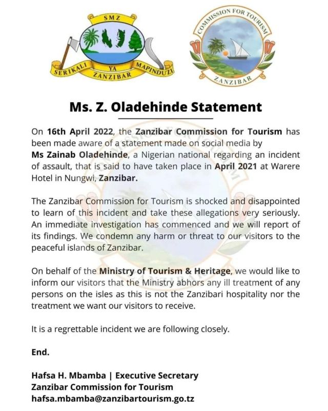Zanzibar statement
