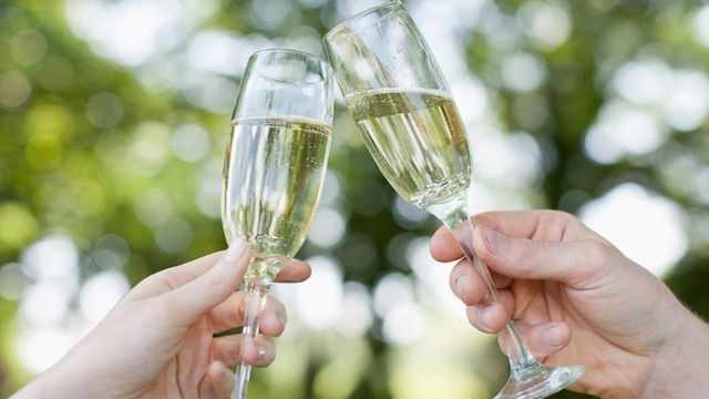 File image of toasting with sparkling wine