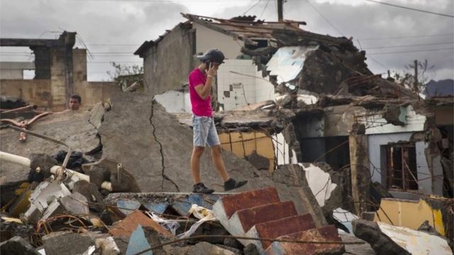Destrozos del huracán Matthew en Baracoa, Cuba.