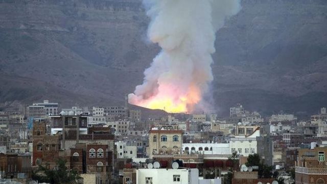 Photo of an explosion in Yemen