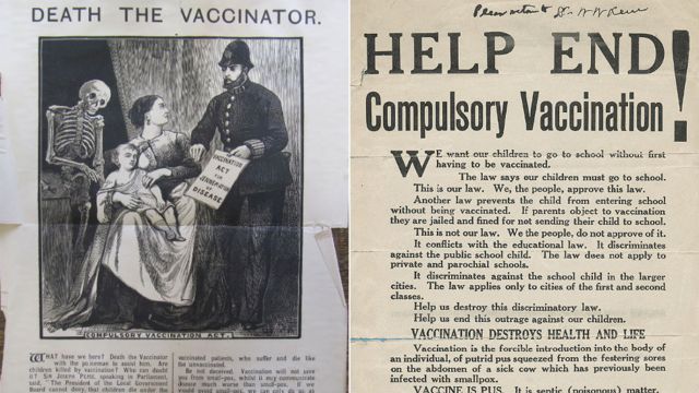 الحملات المناهضة للقاحات صممت الكثير من أشكال الدعاية لدعم توجههم