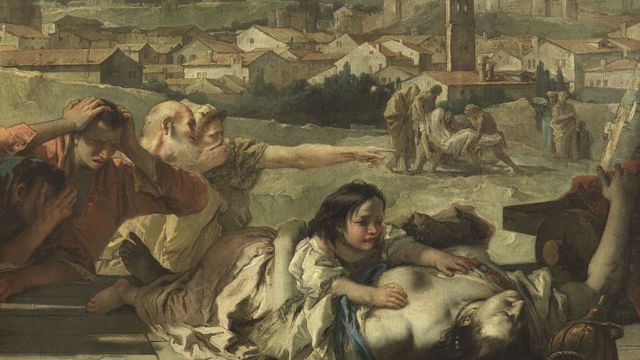 Representación pictórica de la peste en Italia.