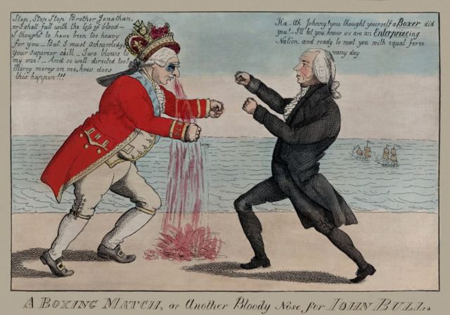 الأخ جوناثان يصارع الملك البريطاني جورج الثالث