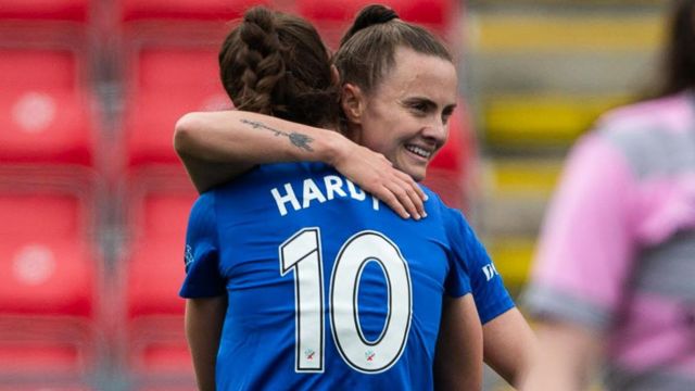 Rangers' Rio Hardy and Kirsty Howat