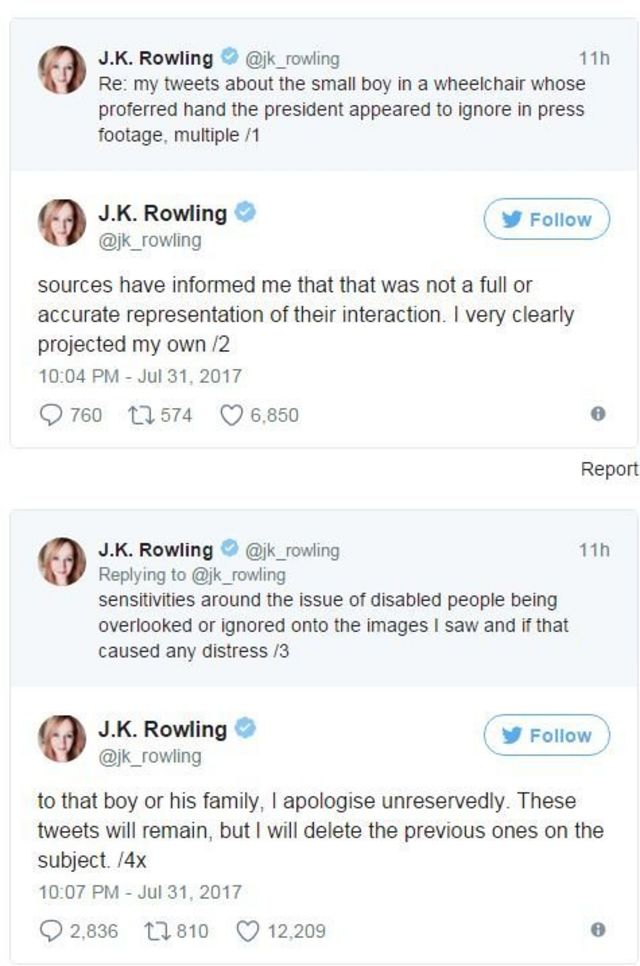 Harry Potter'ın Yazarı J.K. Rowling Yanlışlıkla ABD Başkanı Trump'ı ...