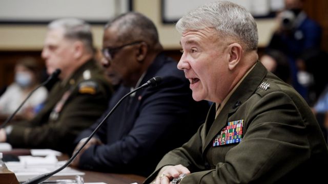 Gen McKenzie testifies before the House Armed Services Committee on the conclusion of military operations in Afghanistan