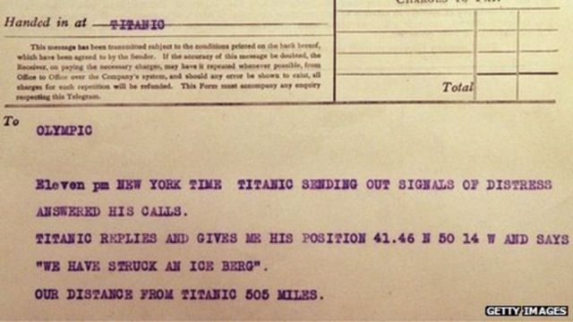 телеграмма с "Титаника"