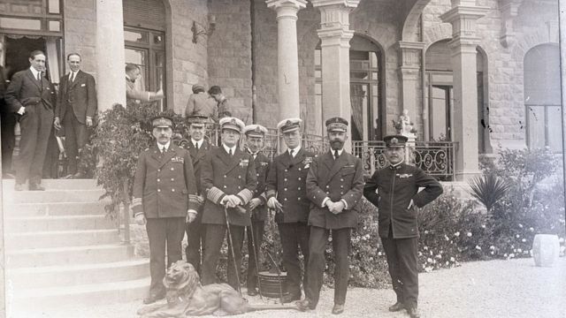 Líderes europeus e da Liga das Nações reunidos em San Remo, 17 de abril de 1920.