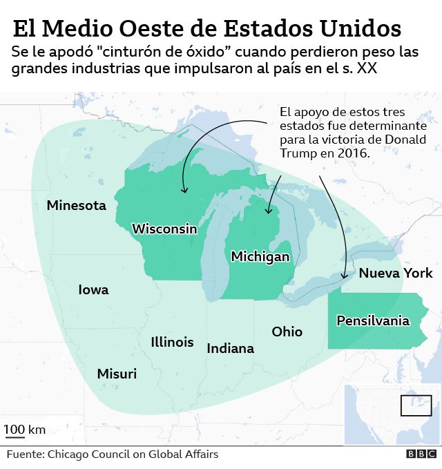 Mapa del Medio Oeste