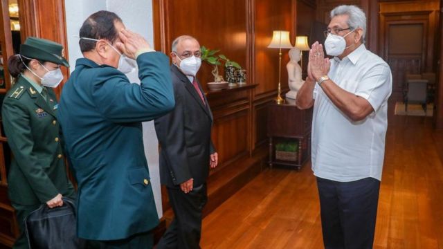 චීන ආරක්ෂක අමාත්ය ජෙනරල් වෙයි ෆෙන්ග්හි ජනපති ගෝඨාභය හමුවී