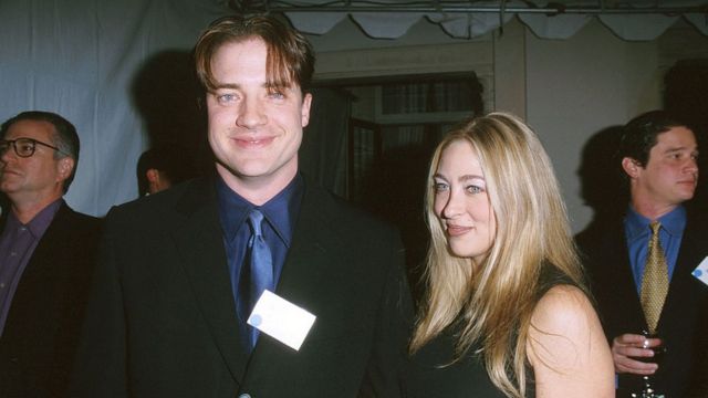 Brendan Fraser en una foto antigua con su ex mujer.