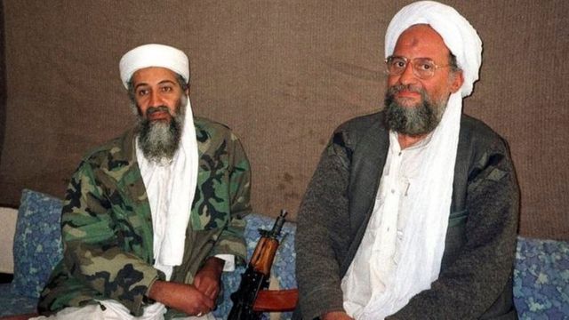 Osama Bin Laden and Ayman al-Zawahiri in 2001