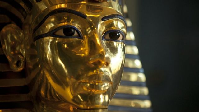 The mask of Tutankhamun at The Museum of Egyptian Antiquities, Cairo