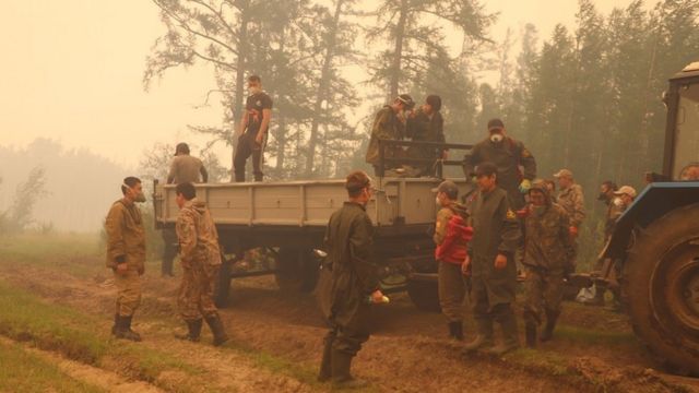 тушение пожара в Якутии