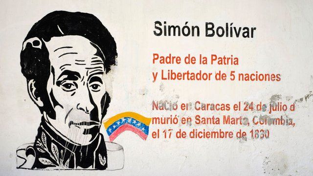 Simón Bolívar em mural de Caracas