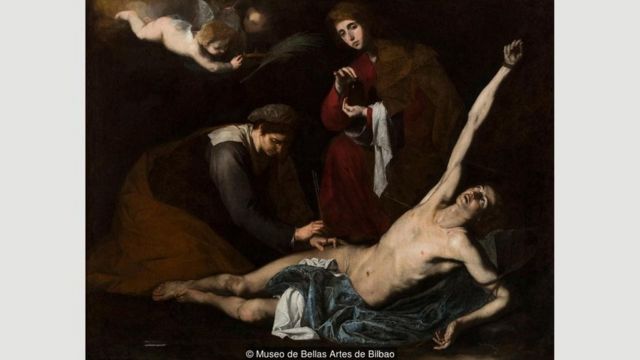 Lukisan Ribera, seperti Saint Sebastian Tended by the Holy Women, 1620-23 - mengungkap sebuah hubungan yang kompleks dalam menggambarkan penderitaan tubuh.