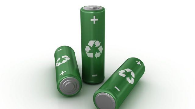 Baterías con símbolo de reciclaje