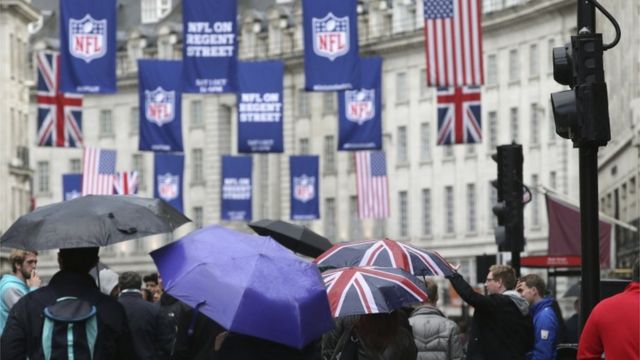 Jacksonville Jaguars cheerleaders perform at NFL on Regent Street