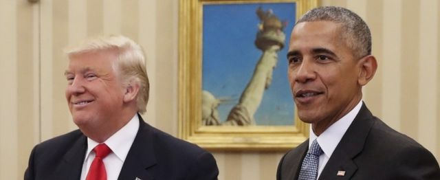 【米政権交代】トランプ氏、ホワイトハウスでオバマ氏と会談 「光栄」 - BBCニュース