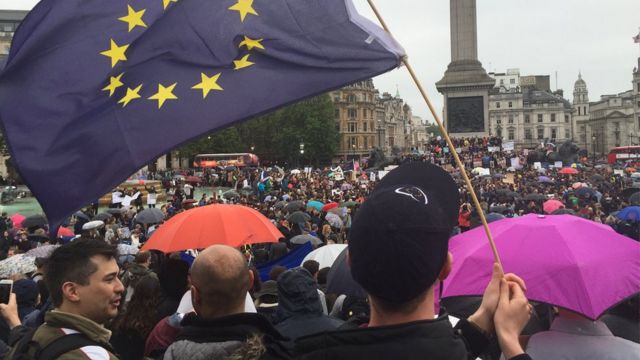 Митинг против "брексита" на Трафальгарской площади в Лондоне