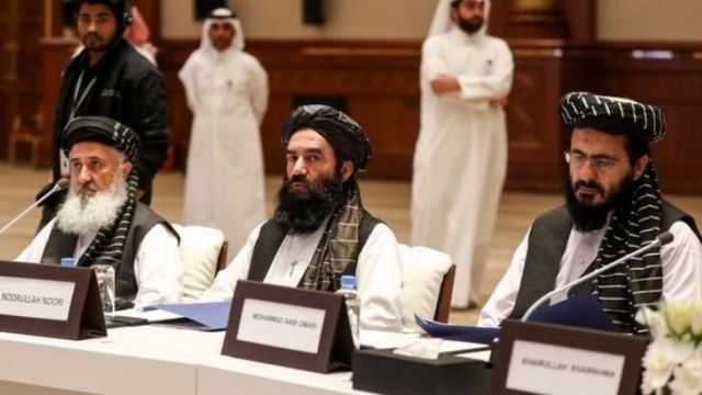 محادثات طالبان مع الولايات المتحدة في الدوحة. يناير/كانون الثاني 2020