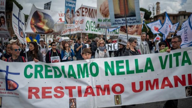 Protesta contra el aborto el Italia