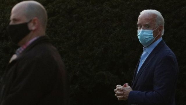 US President-elect Joe Biden (right) in Wilmington, Delaware. Photo: 21 November 2020