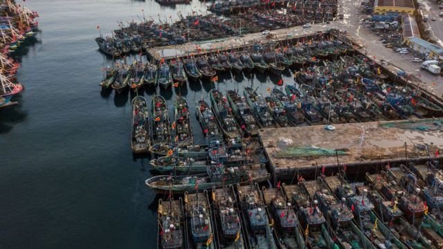 Barcos pesqueros de China.