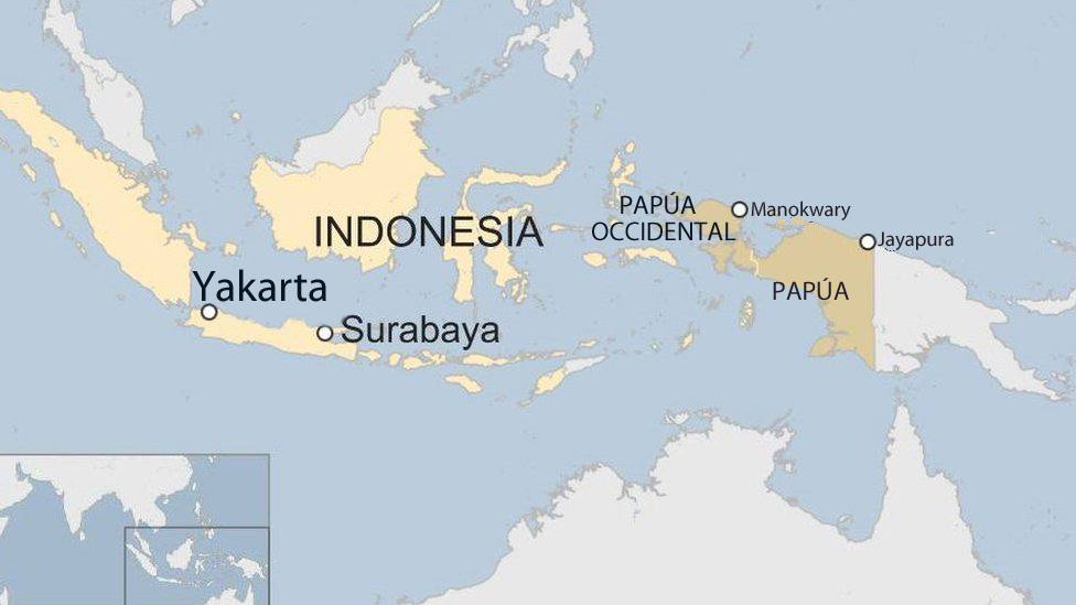 Mapa Papúa, Indonesia