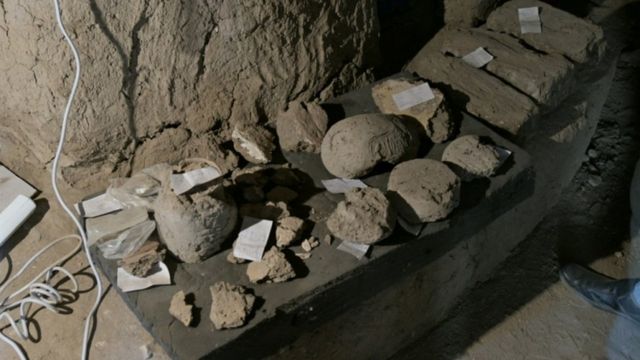 Archaeological discoveries are seen in Luxor, Egypt