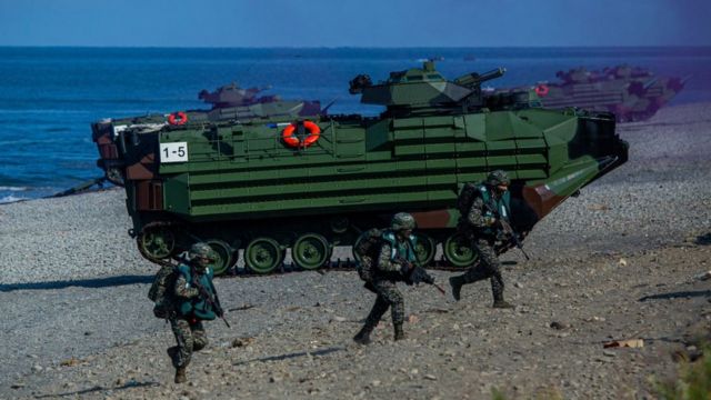 Ejercicios militares en Taiwán.