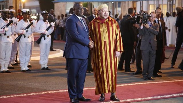 Le Roi du Maroc lors de sa visite au Sénégal en Mai 2015.