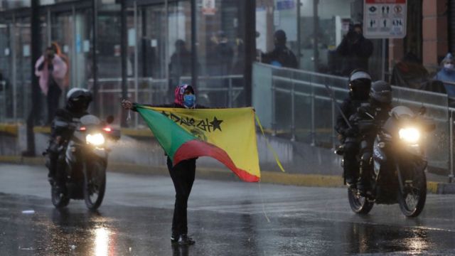 Huelga nacional en Quito, Ecuador, contra el gobierno