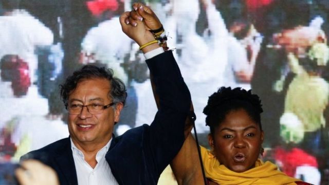 Gustavo Petro y su candidata a la vicepresidencia, Francia Márquez