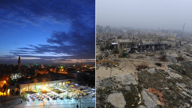 Алеппо до и после войны. Такими были последствия российских и сирийских авиаударов