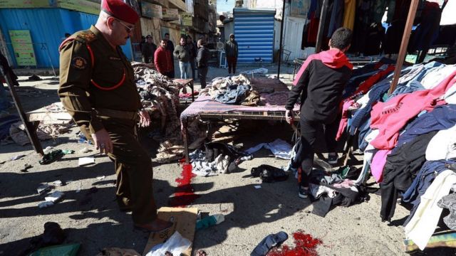 The two suicide bombings took place in a used clothing market