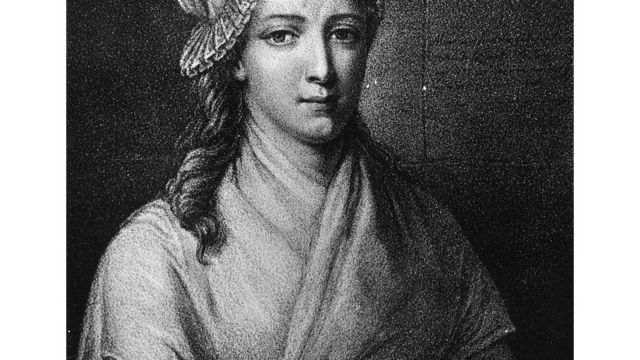 Charlotte Corday, responsable del asesinato de Marat.