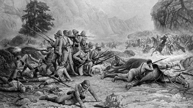 The Last Eleven at Maiwand - after painting by Frank Feller. Battle of Maiwand, Afrghanistan, 27 July 1880. Principal battle of the Second Anglo-Afghan War. (Photo by Culture Club/Getty Images)