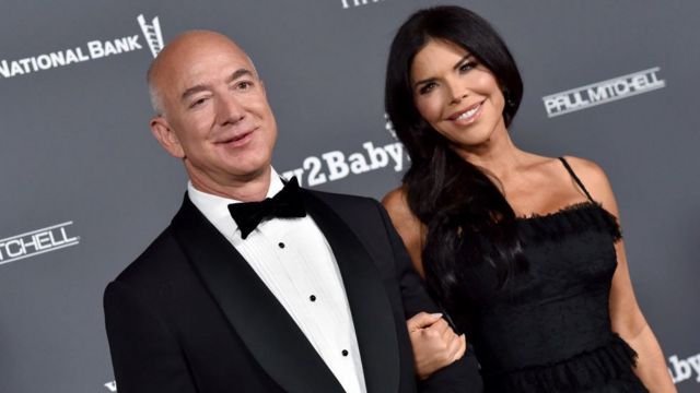 Amazon owner Jeff Bezos with his girlfriend Lauren Sanchez