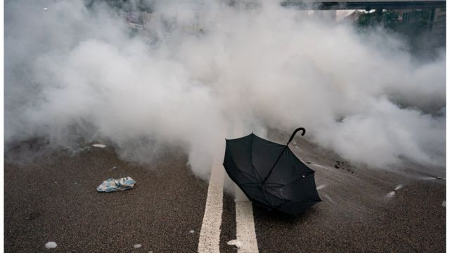 6月12日的示威場面