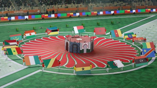 Flags at the tournament opening ceremony