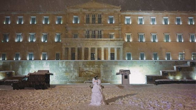 Снегопад в Афинах