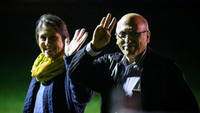 扎加里-拉特克利夫和阿舒里获得释放后返回英国(photo:BBC)