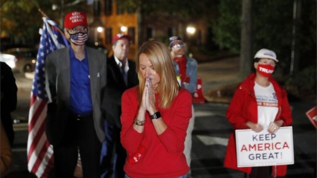 Trump supporters praying in Atlanta, Georgia